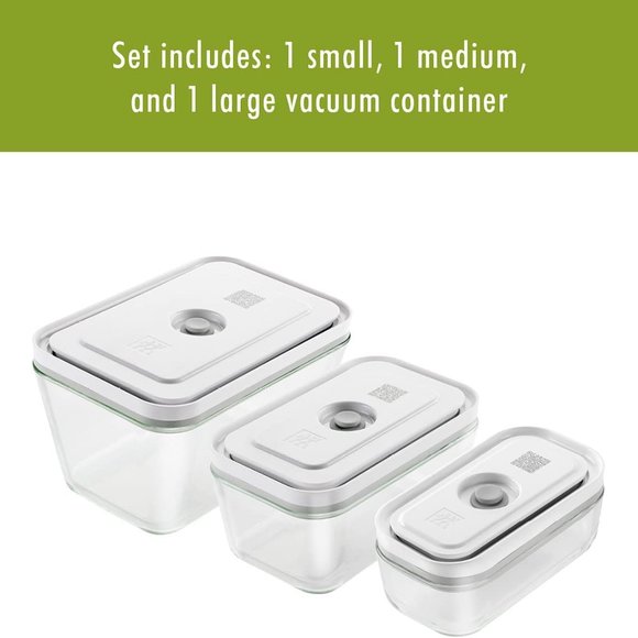 NIB ZWILLING Fresh & Save 3-pc Glass Food Storage Container, Meal Prep Container - Picture 3 of 14